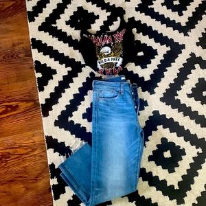 2 pieces- Levi wedgie straight and crop top. Jeans size 27. Crop top size S.